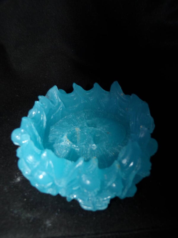 asbak met skulls glow in the dark blue