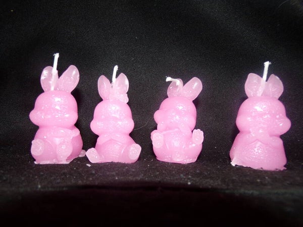 set van 4 paashaasjes roze