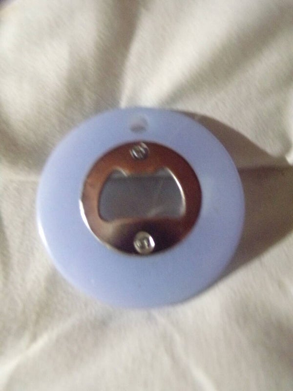 flesopener in vorm van cirkel, lichtblauw