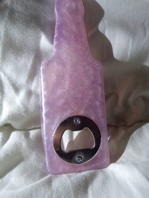flesopener in vorm van fles, lavendel