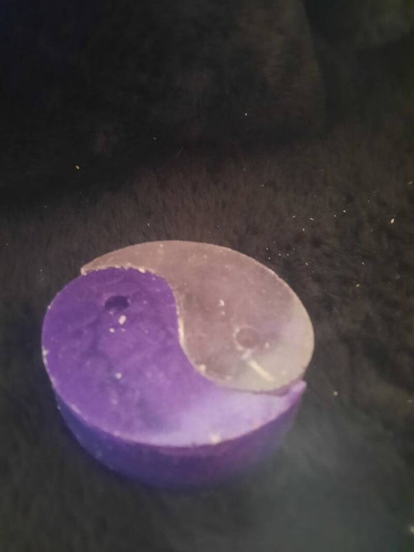 paars/wit ying yang kaars