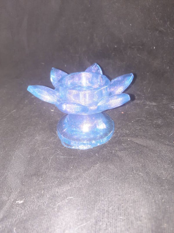 theelichtje op voet kameleon teal