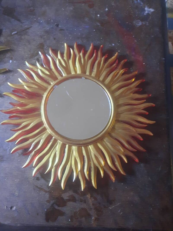 vlammen spiegel rood goud