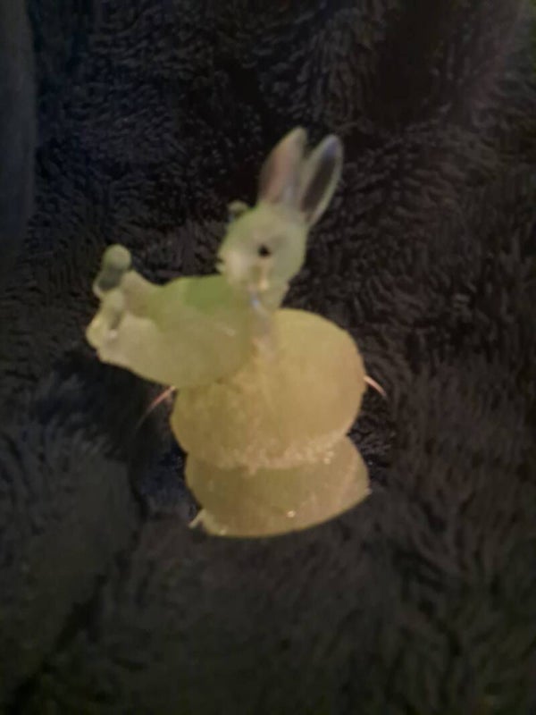 lampje paashaas leunend op ei