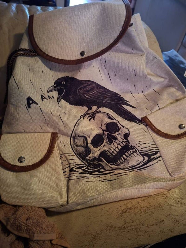 rugzak skull met kraai