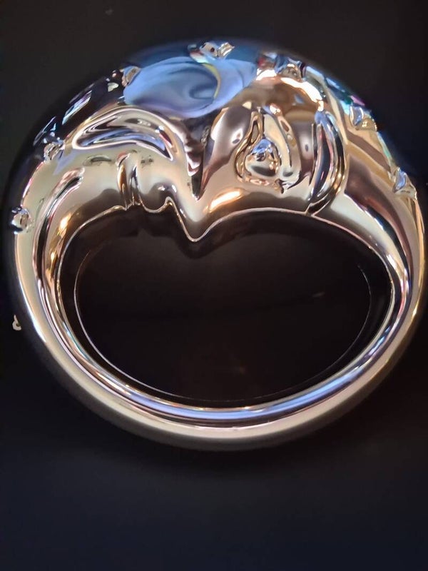 Handtas in vorm van maan,  zilver