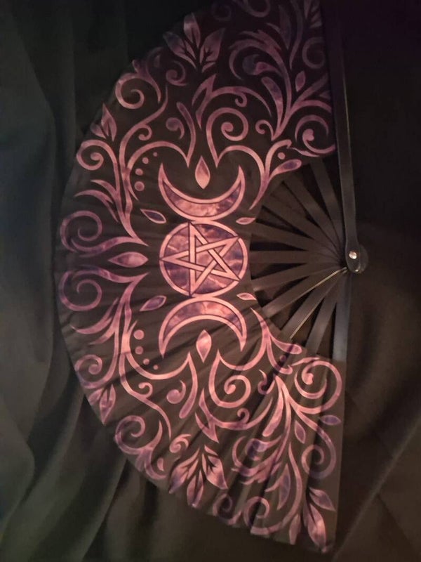 grote waaier,  pentagram,  paars/zwart