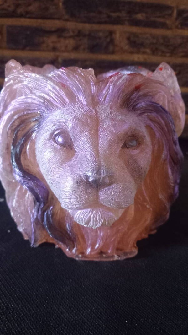 bloempot leeuwenkop zwart/wit/roze