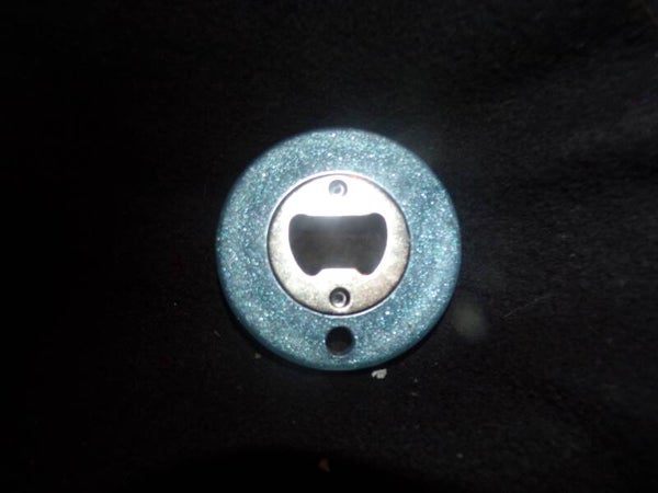 flesopener in vorm van cirkel, blauw