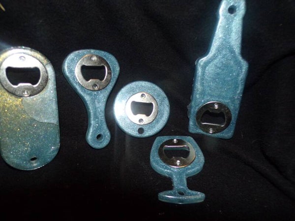 set van 5 flesopeners blauw