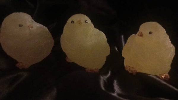 set van 3 paaskuikens, geel