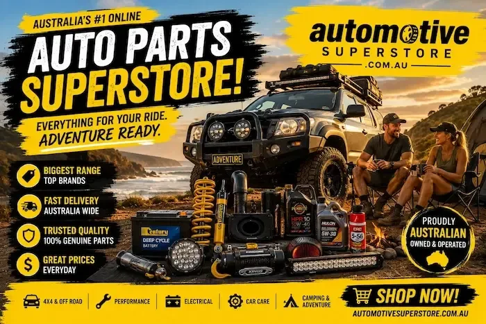 Auto Parts Superstore banner offering car parts, accessories, and 4WD gear with Australia-wide delivery.
