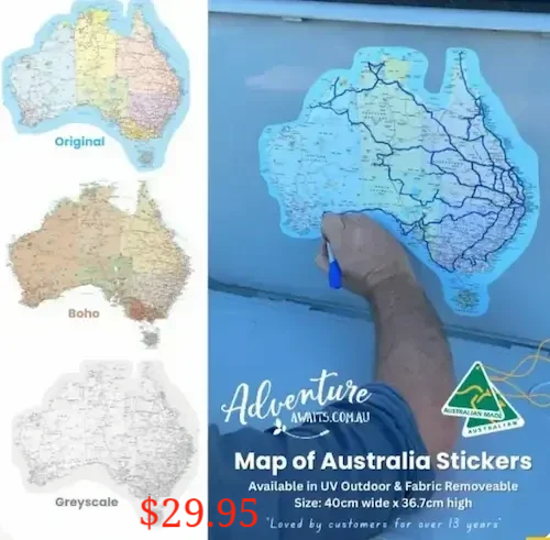 adventure awaits Australia map decal 