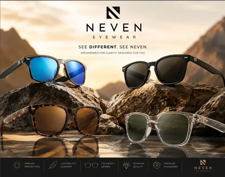 neven eyewear high-quality polarised sunglasses for fishing, travel, and outdoor adventures, designed to reduce glare and improve visibility on the water.