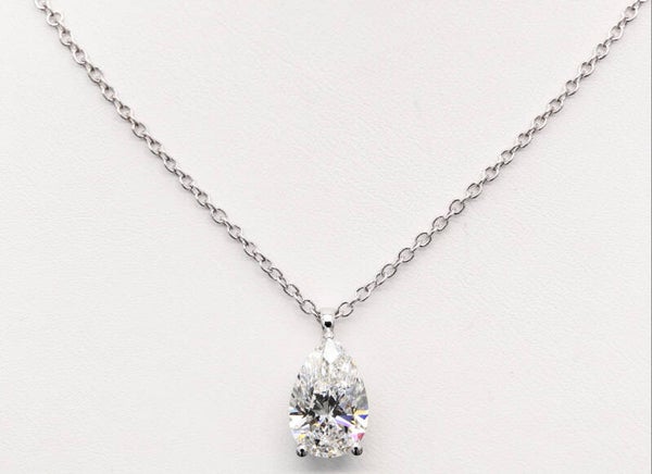 3crt Pearl Diamond Necklace. 18crt White Gold.