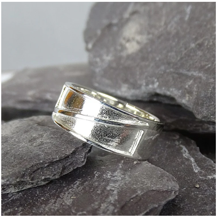 Solid Silver Gents Chanel Ring