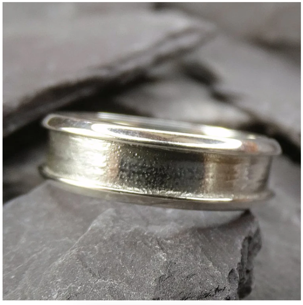 Solid Silver Wide Channel Ring