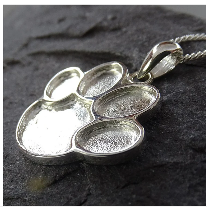 Silver Animal Paw Print Pendant