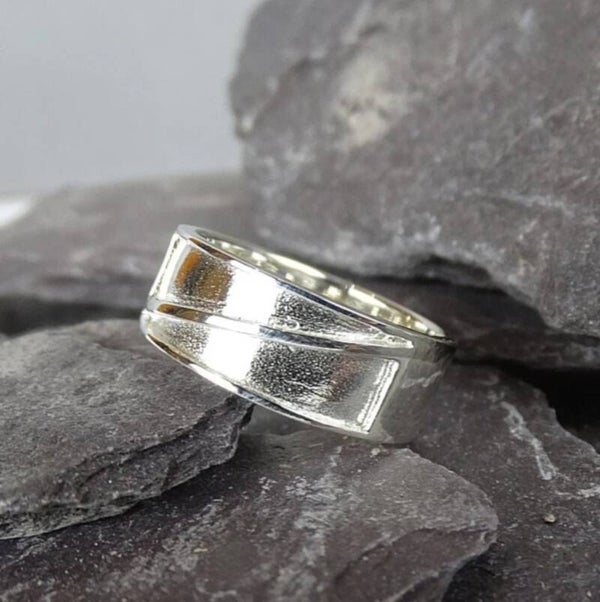 Solid silver Gents Chanel Ring