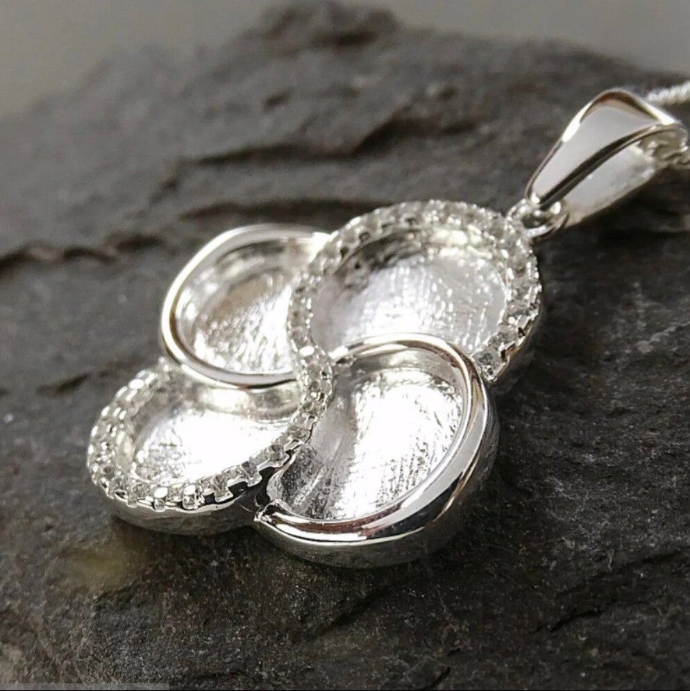 Solid Silver Double Infinity Pendant With CZ