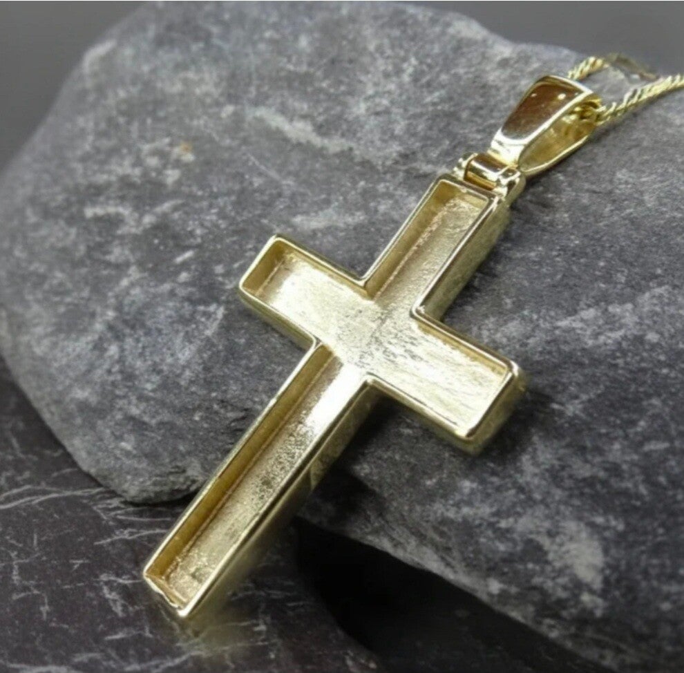 Solid Gold Open Cross Perfect For Resin Work