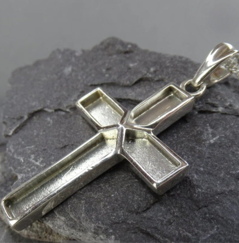 Gents heavy Silver 925 Cross Suitable for resin