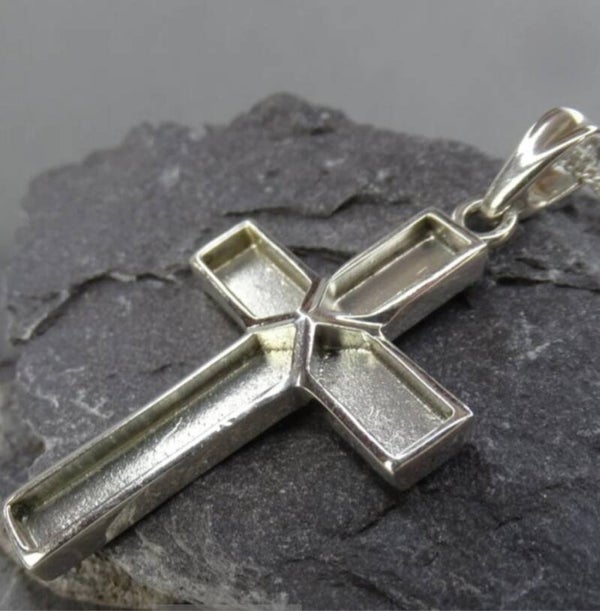 Gents heavy Silver 925 Cross Suitable for resin