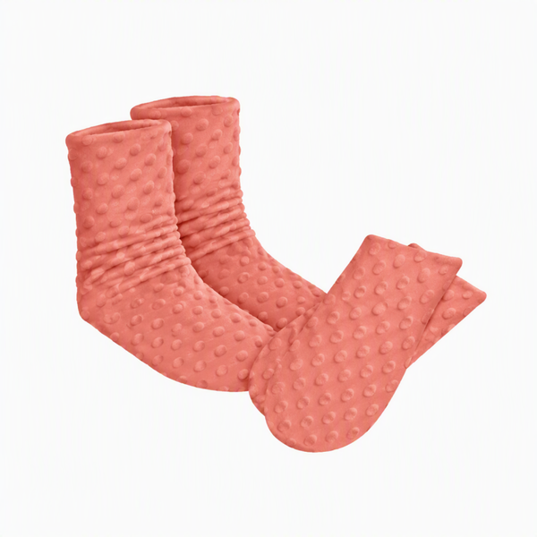 Coral - Women's Spa Booties/Mittens Set