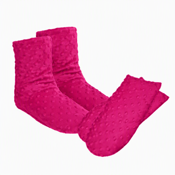 Fuchsia - Women's Spa Booties/Mittens Set