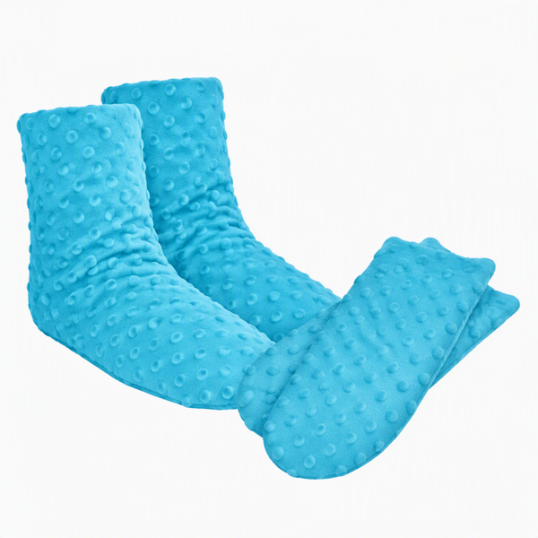 Turquoise - Women's Spa Booties/Mittens Set