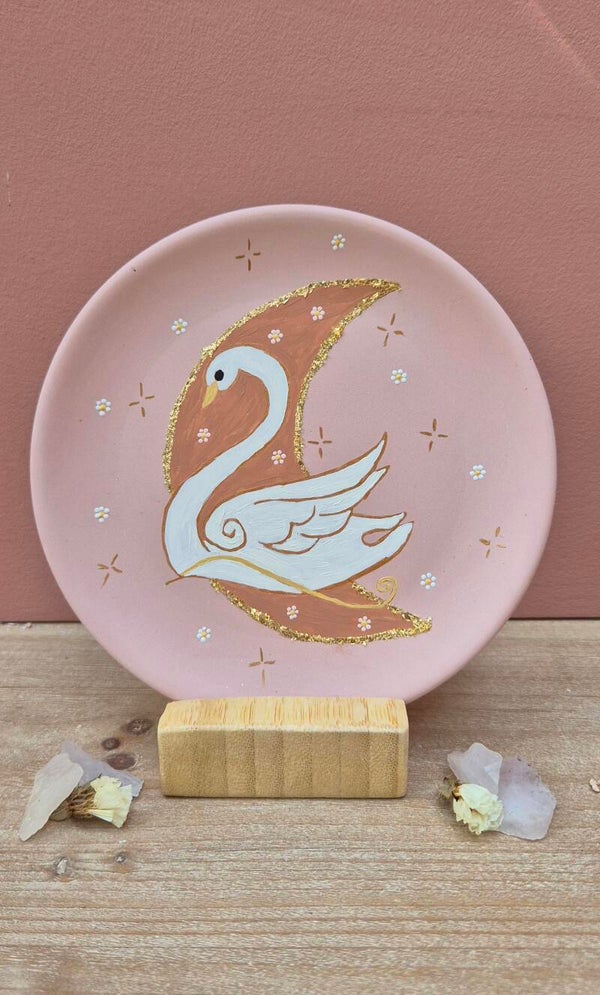 Wandbordje Swan moon