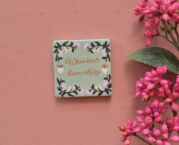 Keramiek tegel mini- Where hearts bloom