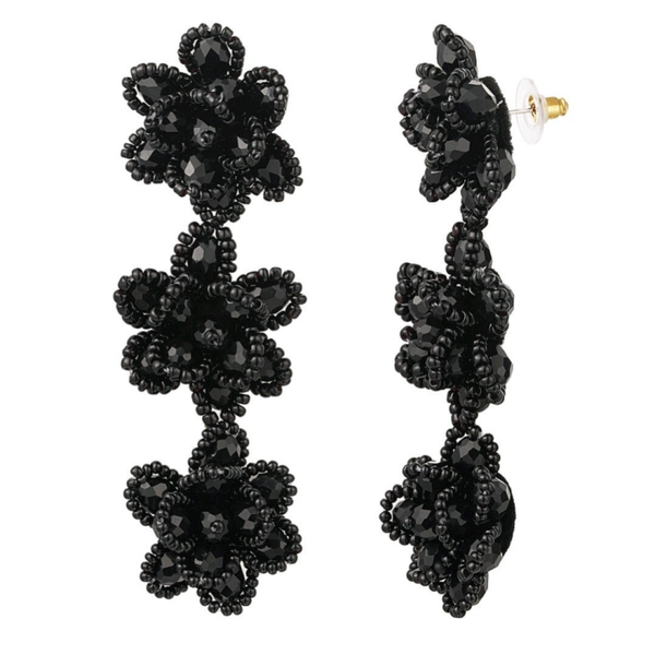 Blossom spring oorbellen - Zwart