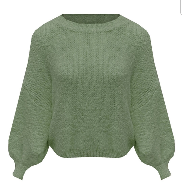 Gebreide trui groen ( zonder Mohair)