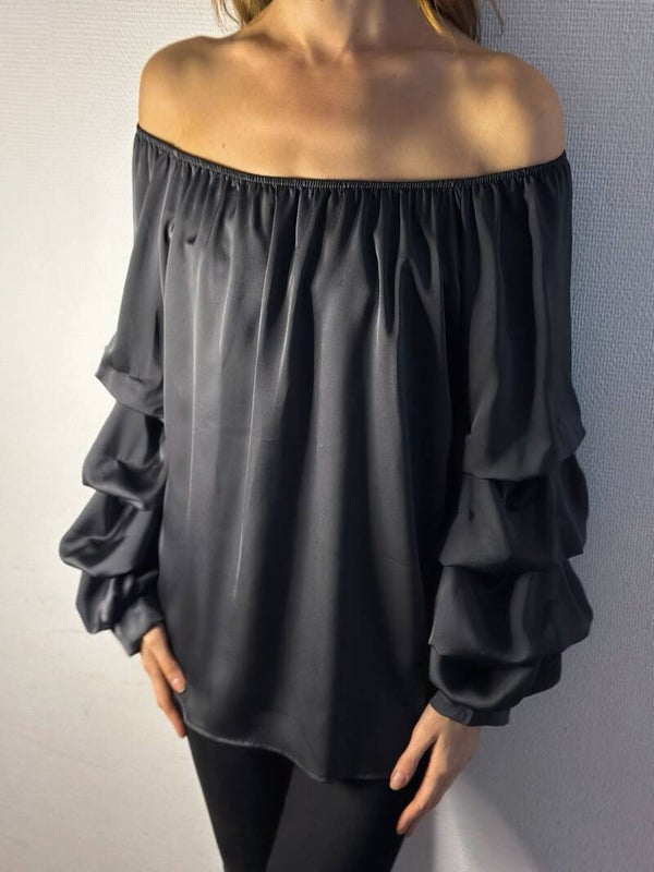 Oversized satijnen blouse