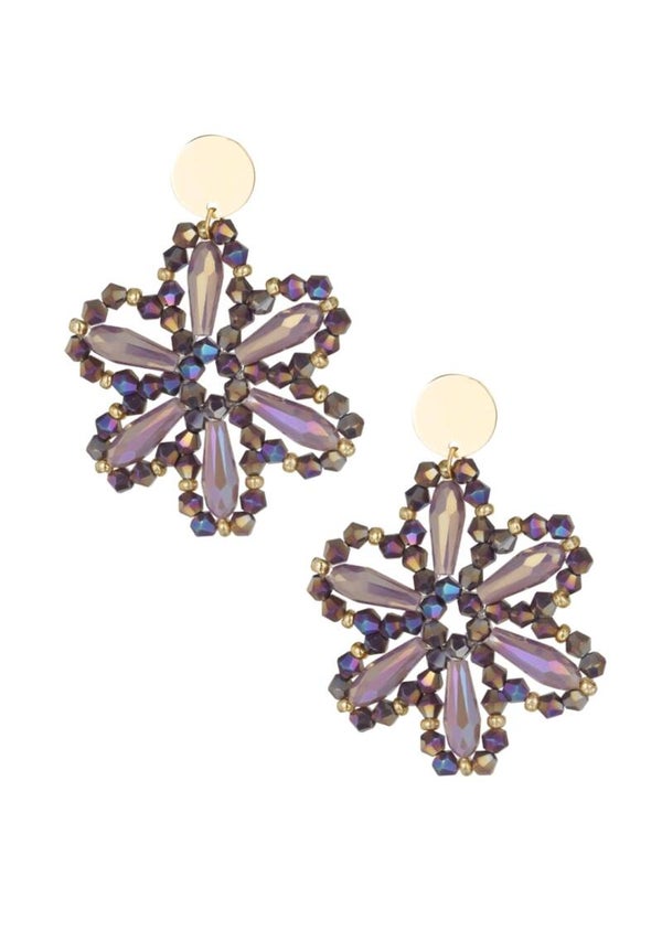 Floral dreams oorbellen - Paars
