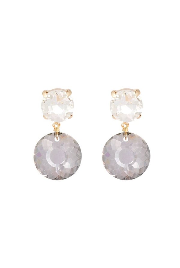 Double diamond earrings - Grijs