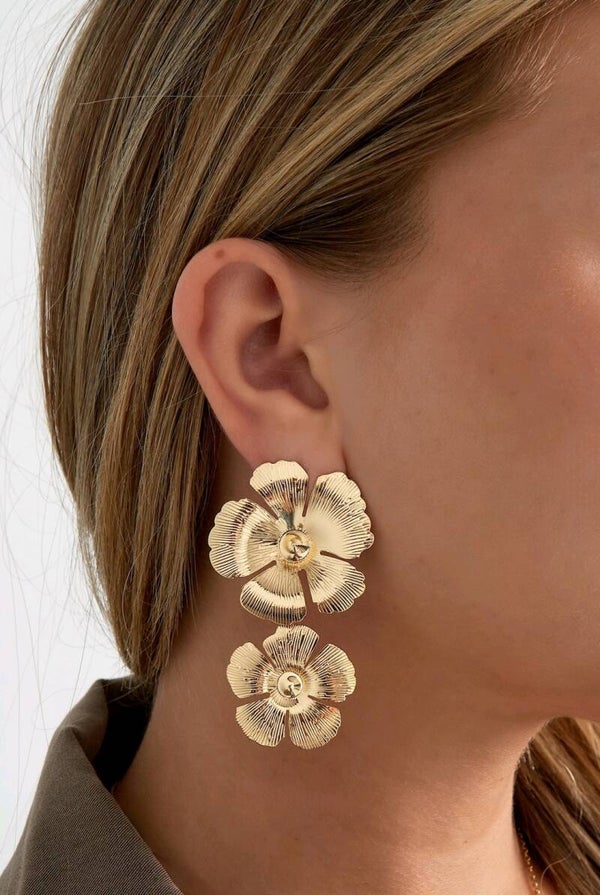 Golden Flower earrings - Goud