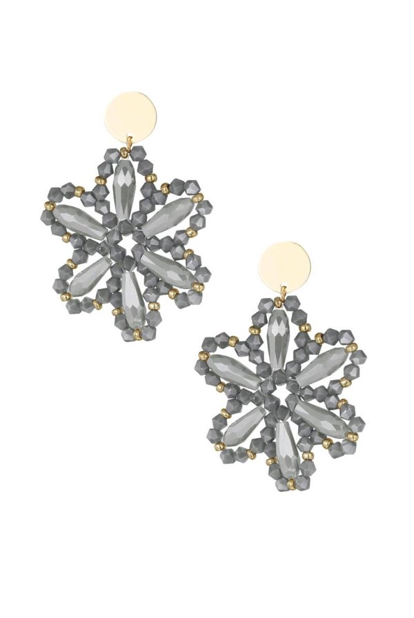 Floral dreams earrings - Grijs