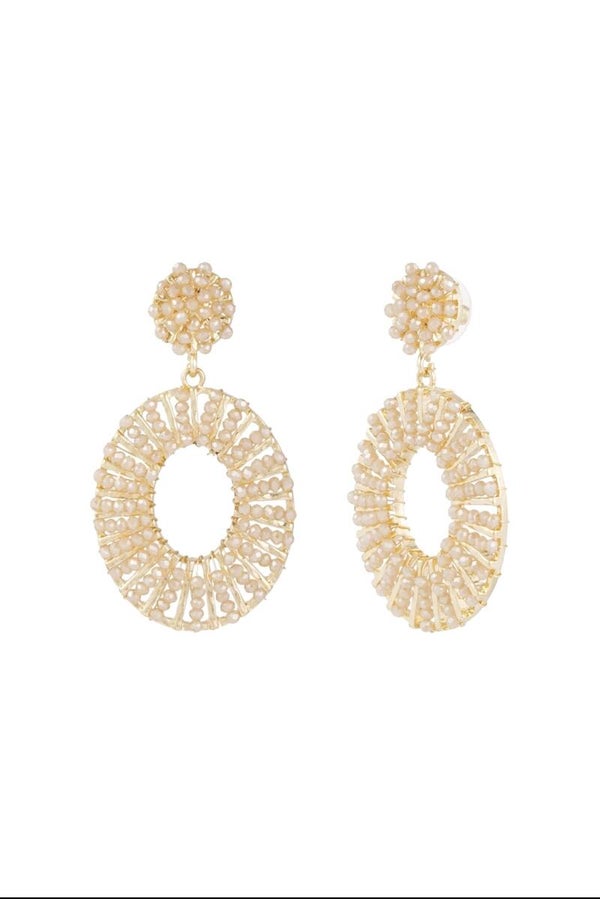 Bead Bliss Earrings - beige