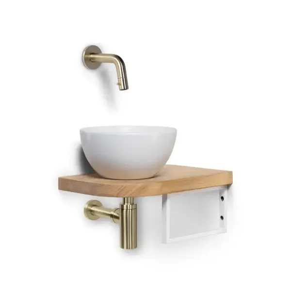 951. HUISMERK fontein SET 2 (wit) - 'GOLD'