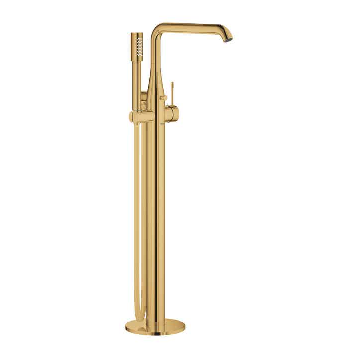 BRAUER Gold Edition Thermostatische Inbouw Badkraan - Drukknoppen SET 03 Met Badvulcombinatie En Staaf Handdouche En Doucheslang En Wandaansluitbocht Goud Geborsteld Pvd BRAUER Gold Edition Thermostatische Inbouw Badkraan - Drukknoppen SET 03 Met Badvulcombinatie En Staaf Handdouche En Doucheslang En Wandaansluitbocht Goud Geborsteld Pvd