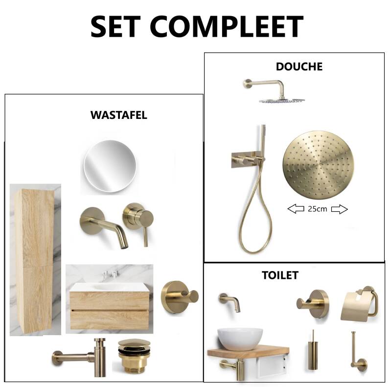 Gouden badkamer set compleet