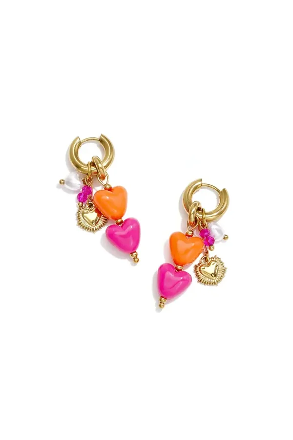 Stainless Steel Beads Earrings gold