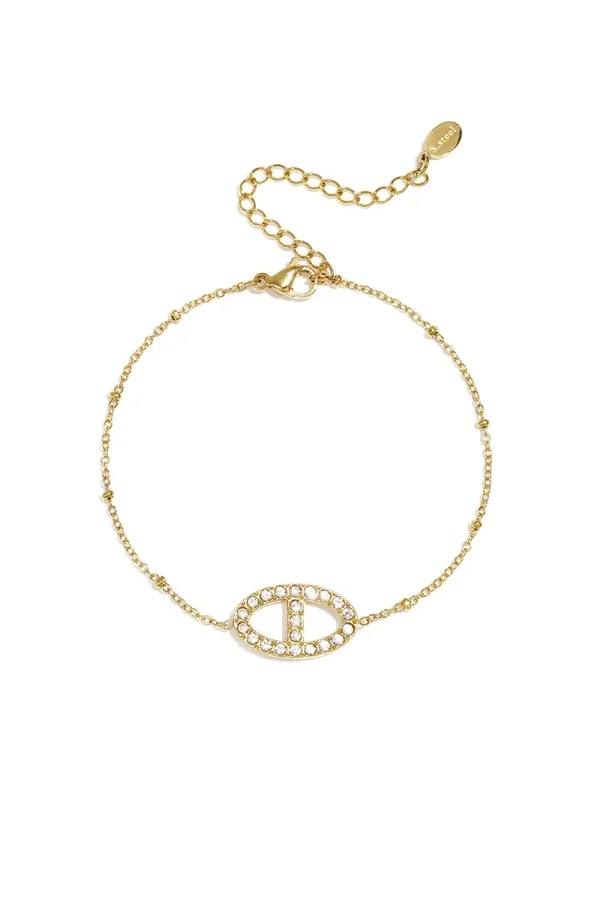 Bracelet with stones in oval charm