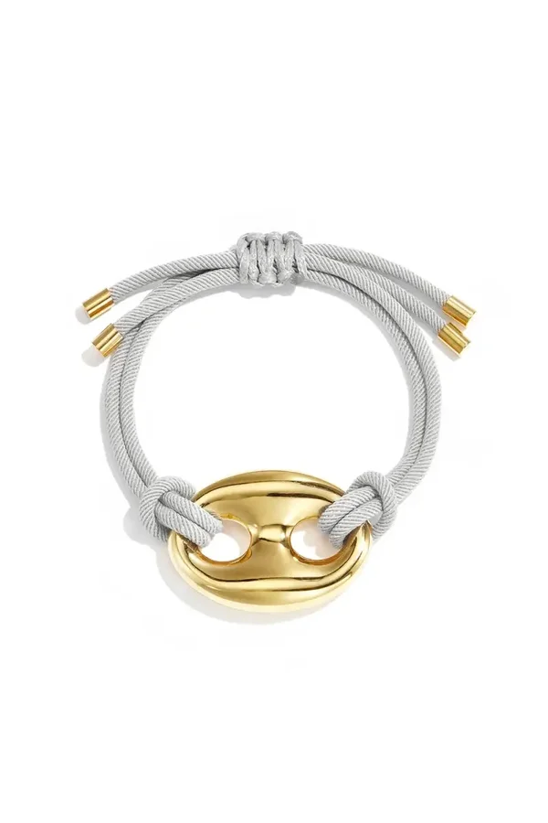 Satin Cord Bracelet With Button Detail