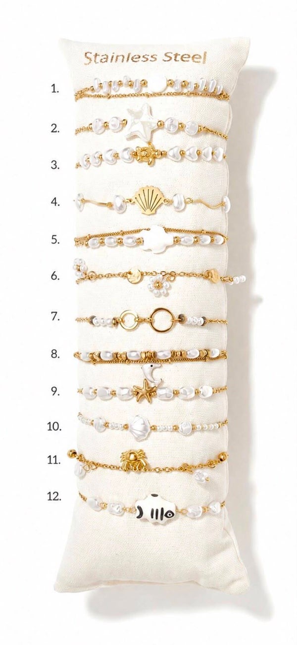 Stainless Steel Bracelets white