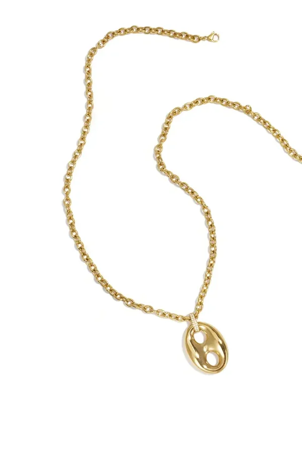 Chunky necklace with knot-shaped statement charm