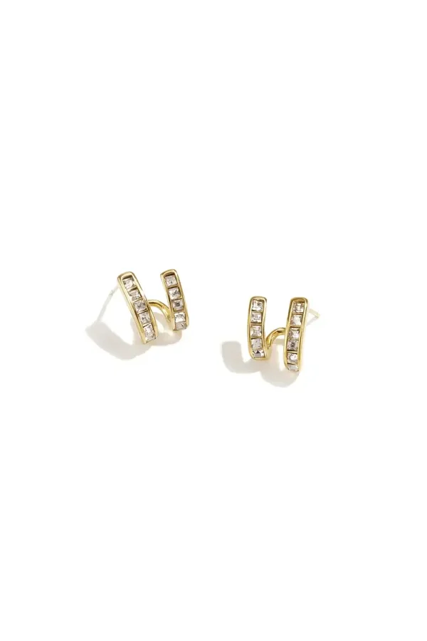 Earrings With Double Effect And Zirconia