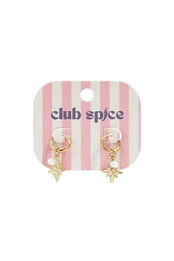 Earrings With Pearl And Star Pendants